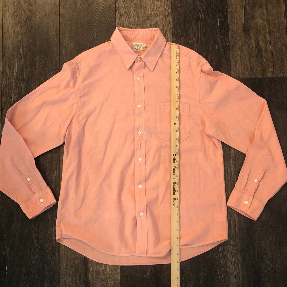Faherty Shirt Mens Large Pink Lightweight Coastal Preppy Casual Beach Cotton - Picture 7 of 9